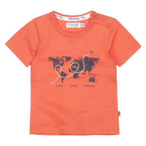 oranje t-shirt met landkaart dirkje jongens