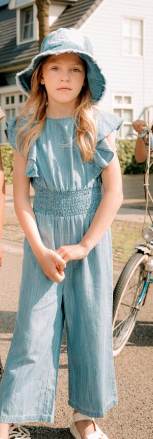 blauwe jumpsuit like flo