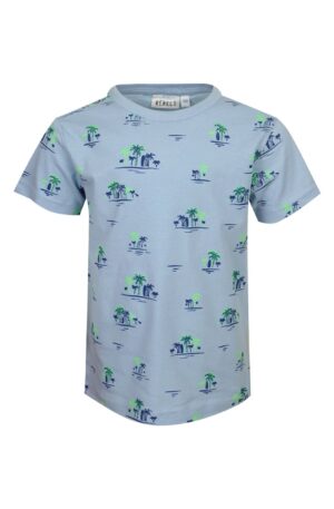 blauwe t-shirt met palmbomen jongens mini rebels