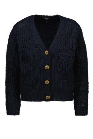 blauwe cardigan met knopen bernadette like flo navy
