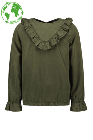 blouse kaki like flo meisjes tencell ruches