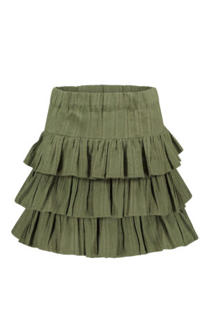 rok kaki ruffles lagen like flo meisjes
