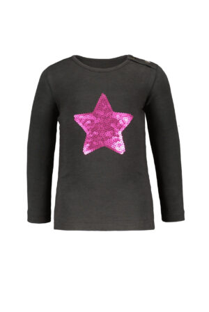 antraciet tshirt met lange mouwen rozevster like flo baby