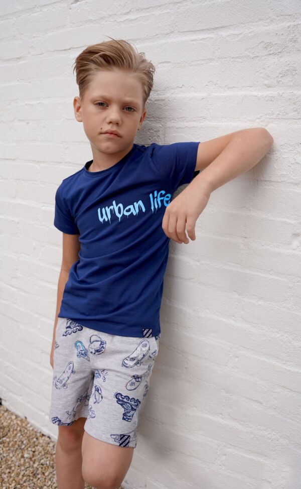 blauwe tshirt b.nosy jongens urban life let's be good to the world