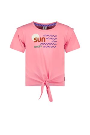 roze tshirt meisjes sun b.nosy knoop onderaan