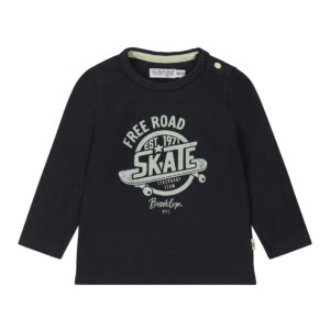 T-shirt met lange mouwen navy groen skateboard dirkje jongens