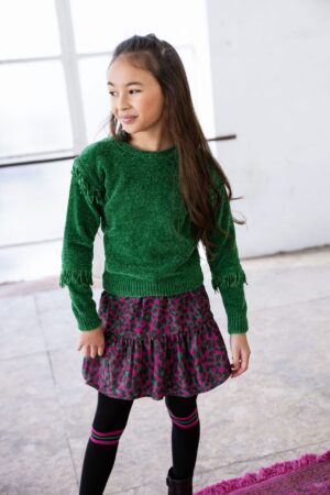 groene pull meisjes b.nosy frunjes mouwen