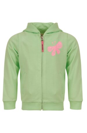 groene cardigan mini rebels meisjes roze vlinder