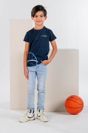 navy blauw t-shirt jongens b.nosy basketbalring
