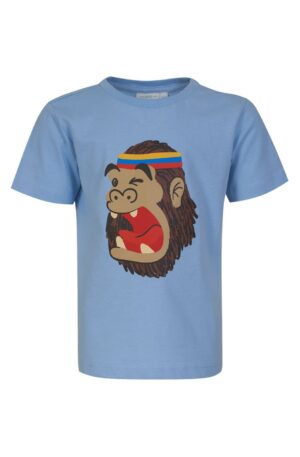 t-shirt jongens blauw sportieve aap mini rebels