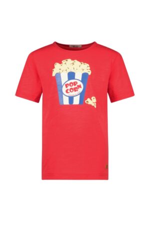 rode tshirt popcorn like flo like charlie jongens