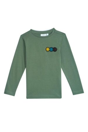 groene kaki tshirt met lange mouwen jongens do what makes you happy mini rebels smileys